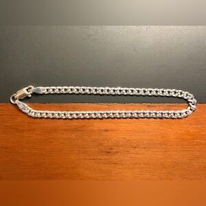 7” NEW NEVER WORN 925 Sterling Silver Bracelet - Diamond Cut Curb Chain - 3mm